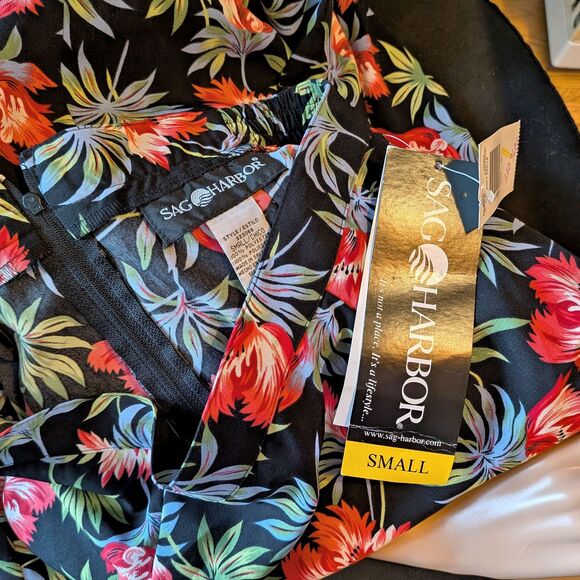 NWT 1990s Sag Harbor Dark Floral Midi Skirt Cottagecore Tropical Size Small - Picture 8 of 8